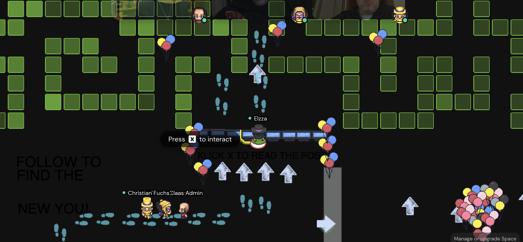 Screenshot eines Games auf Gather Town.